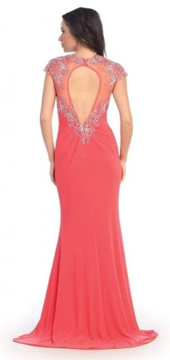 Elizabeth K - GL2011 Jeweled Illusion Jewel Neck Dress Formal Gowns 9 Elizabeth K - GL2011 Jeweled Illusion Jewel Neck Dress Formal Gowns