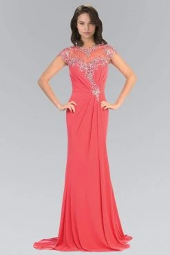 Elizabeth K - GL2011 Jeweled Illusion Jewel Neck Dress Formal Gowns 8 Elizabeth K - GL2011 Jeweled Illusion Jewel Neck Dress Formal Gowns