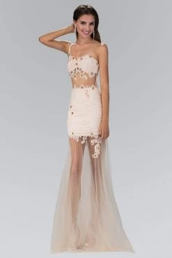 Elizabeth K - GL2012 Laced Sweetheart Tulle Trumpet Dress Formal Gowns