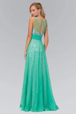 Formal Gowns Elizabeth K - GL2014 Sequined Bateau Neck A-Line Gown 9 Formal Gowns Elizabeth K - GL2014 Sequined Bateau Neck A-Line Gown