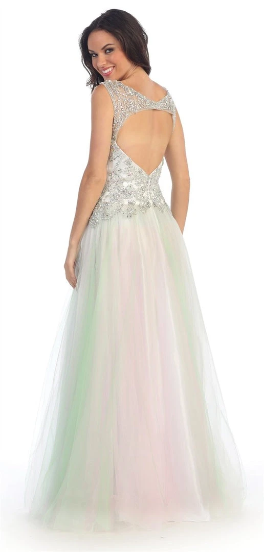 Elizabeth K - GL2017 Beaded Scoop Neck A-Line Gown 4 Elizabeth K - GL2017 Beaded Scoop Neck A-Line Gown