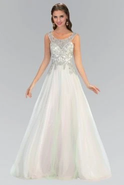 Elizabeth K - GL2017 Beaded Scoop Neck A-Line Gown