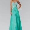 Elizabeth K - GL2036 Strapless Ornate Paisley Chiffon Gown Formal Gowns