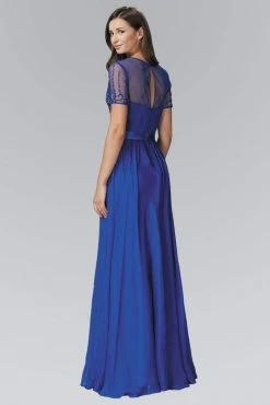 Elizabeth K - GL2042 Beaded Jewel Neck A-Line Gown 9 Elizabeth K - GL2042 Beaded Jewel Neck A-Line Gown