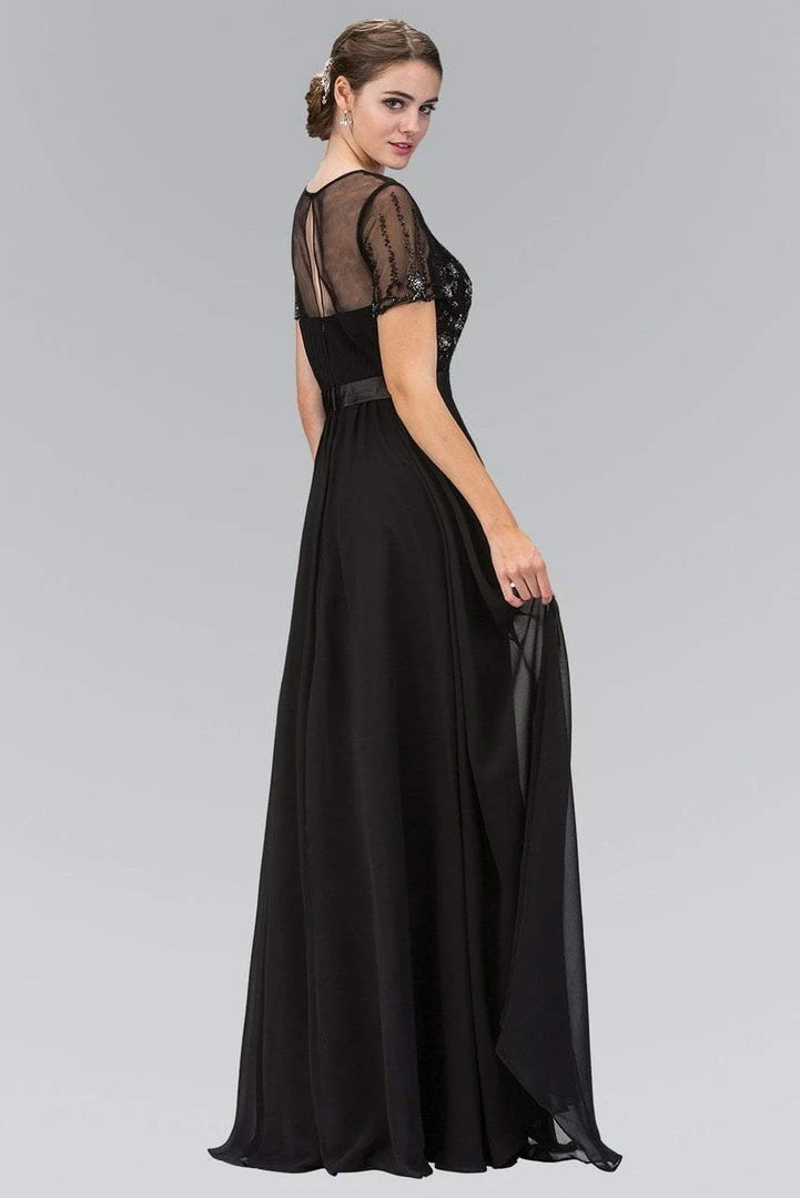 Elizabeth K - GL2042 Beaded Jewel Neck A-Line Gown 4 Elizabeth K - GL2042 Beaded Jewel Neck A-Line Gown