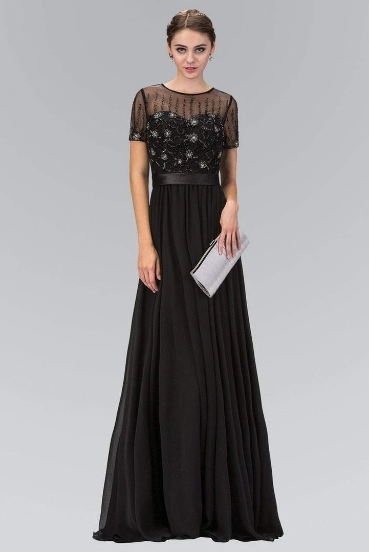 Elizabeth K - GL2042 Beaded Jewel Neck A-Line Gown 3 Elizabeth K - GL2042 Beaded Jewel Neck A-Line Gown