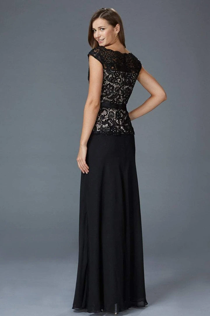 Elizabeth K - GL2043 Lace Bateau Neck A-Line Dress 4 Elizabeth K - GL2043 Lace Bateau Neck A-Line Dress