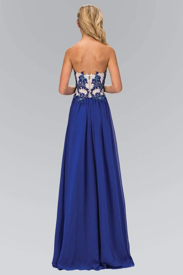 Elizabeth K - GL2050 Strapless Beaded Floral Applique Gown 5 Elizabeth K - GL2050 Strapless Beaded Floral Applique Gown