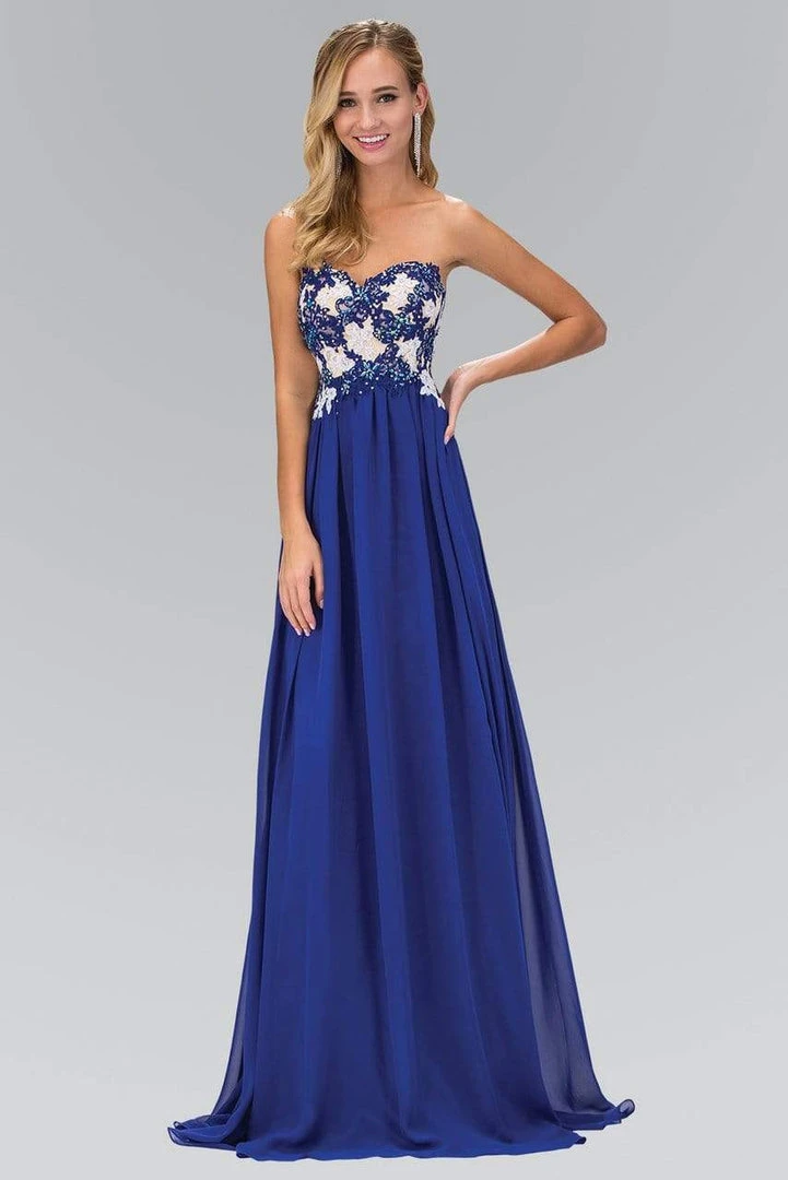 Elizabeth K - GL2050 Strapless Beaded Floral Applique Gown 4 Elizabeth K - GL2050 Strapless Beaded Floral Applique Gown