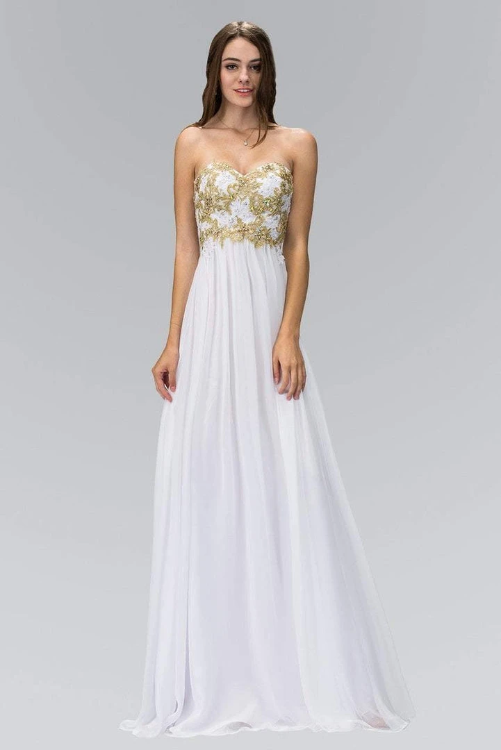 Elizabeth K - GL2050 Strapless Beaded Floral Applique Gown 3 Elizabeth K - GL2050 Strapless Beaded Floral Applique Gown