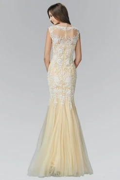 Elizabeth K - GL2054 Laced Bateau Neck Trumpet Gown 7 Elizabeth K - GL2054 Laced Bateau Neck Trumpet Gown