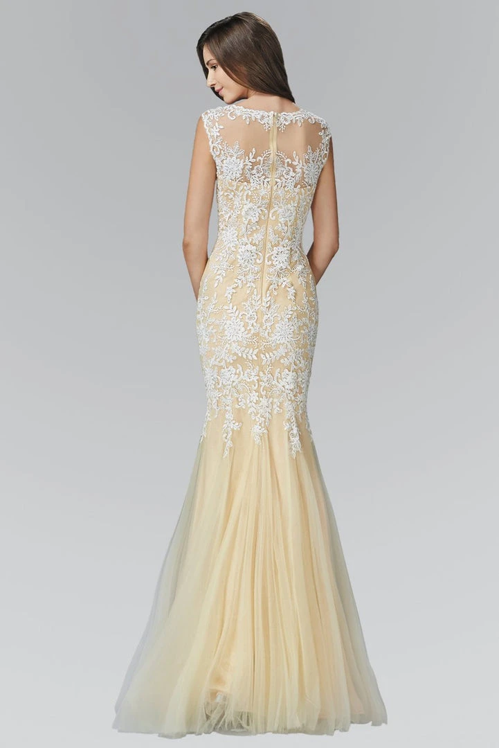 Elizabeth K - GL2054 Laced Bateau Neck Trumpet Gown 5 Elizabeth K - GL2054 Laced Bateau Neck Trumpet Gown