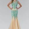 Elizabeth K - GL2054 Laced Bateau Neck Trumpet Gown