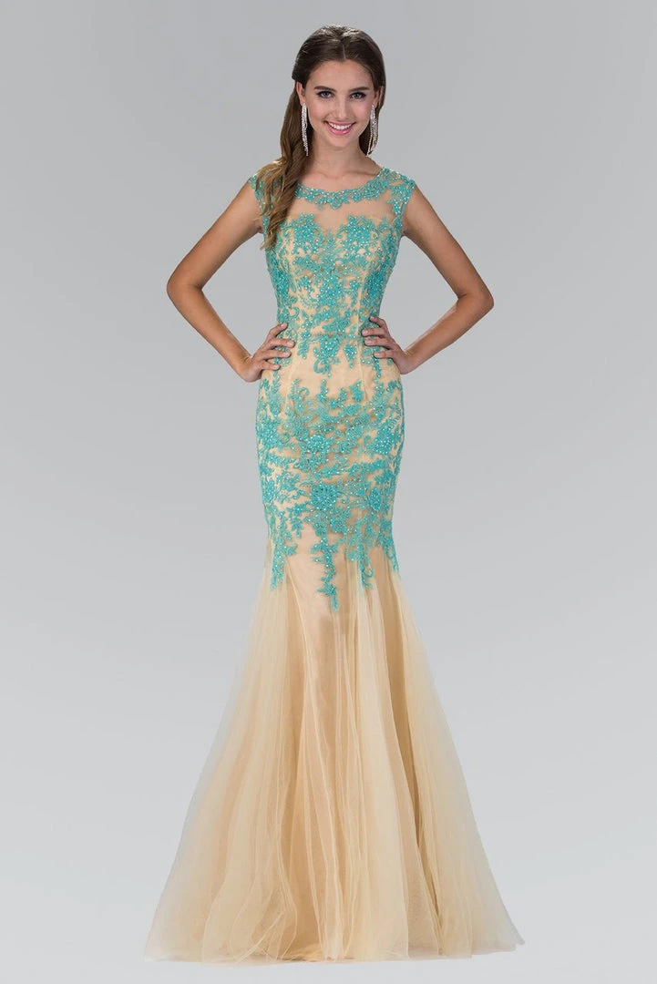 Elizabeth K - GL2054 Laced Bateau Neck Trumpet Gown 3 Elizabeth K - GL2054 Laced Bateau Neck Trumpet Gown