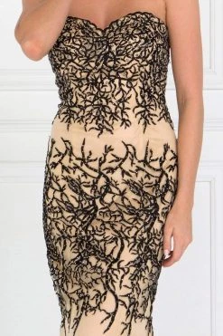 Elizabeth K - GL2055 Laced Sweetheart Mesh Gown Formal Gowns