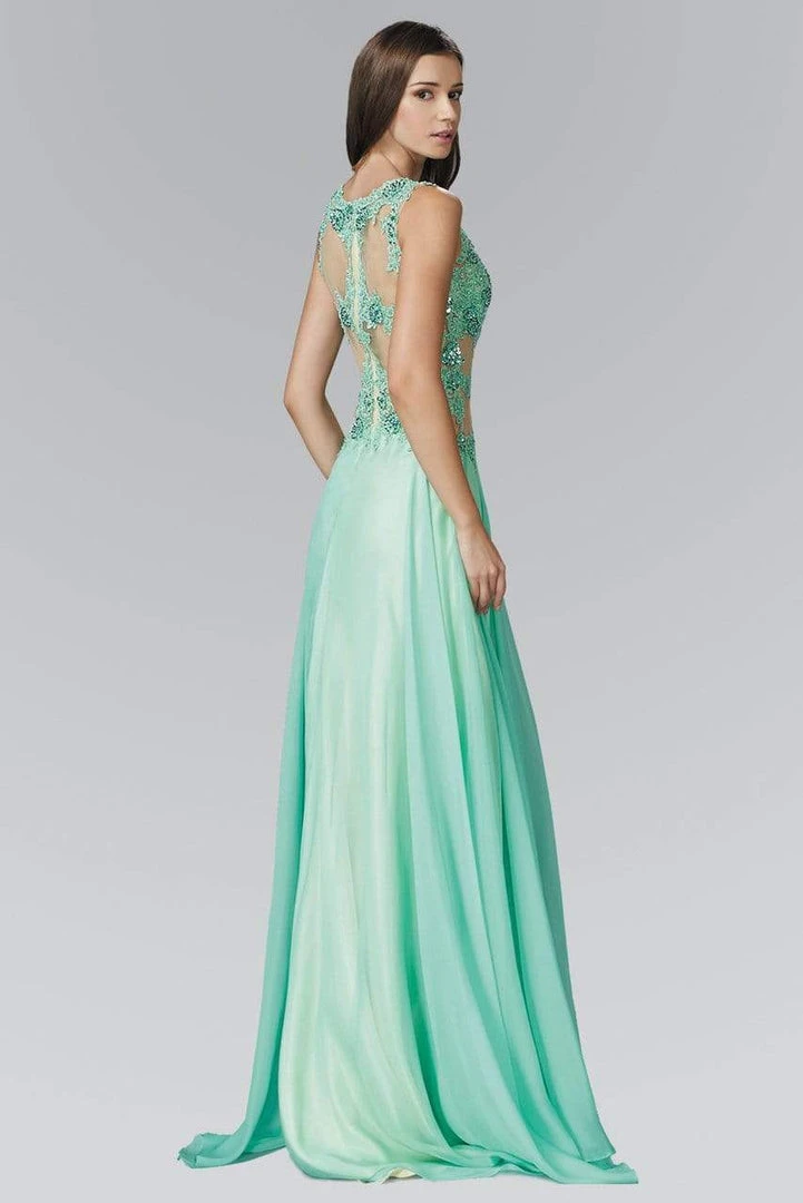 Elizabeth K - GL2065 Embellished Jewel Neck A-Line Gown 4 Elizabeth K - GL2065 Embellished Jewel Neck A-Line Gown