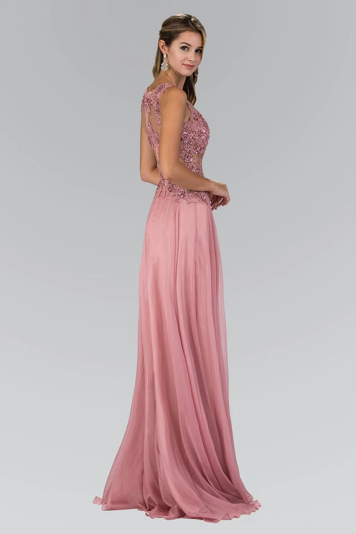 Elizabeth K - GL2065 Embellished Jewel Neck A-Line Gown 6 Elizabeth K - GL2065 Embellished Jewel Neck A-Line Gown