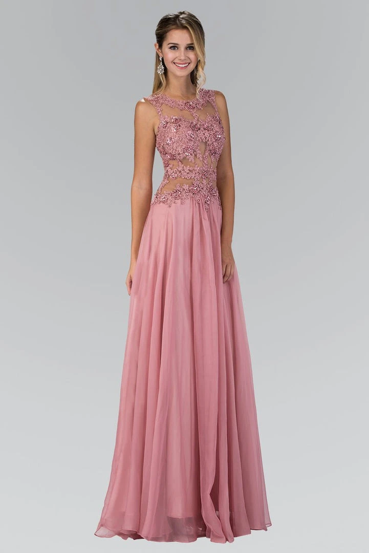 Elizabeth K - GL2065 Embellished Jewel Neck A-Line Gown 5 Elizabeth K - GL2065 Embellished Jewel Neck A-Line Gown