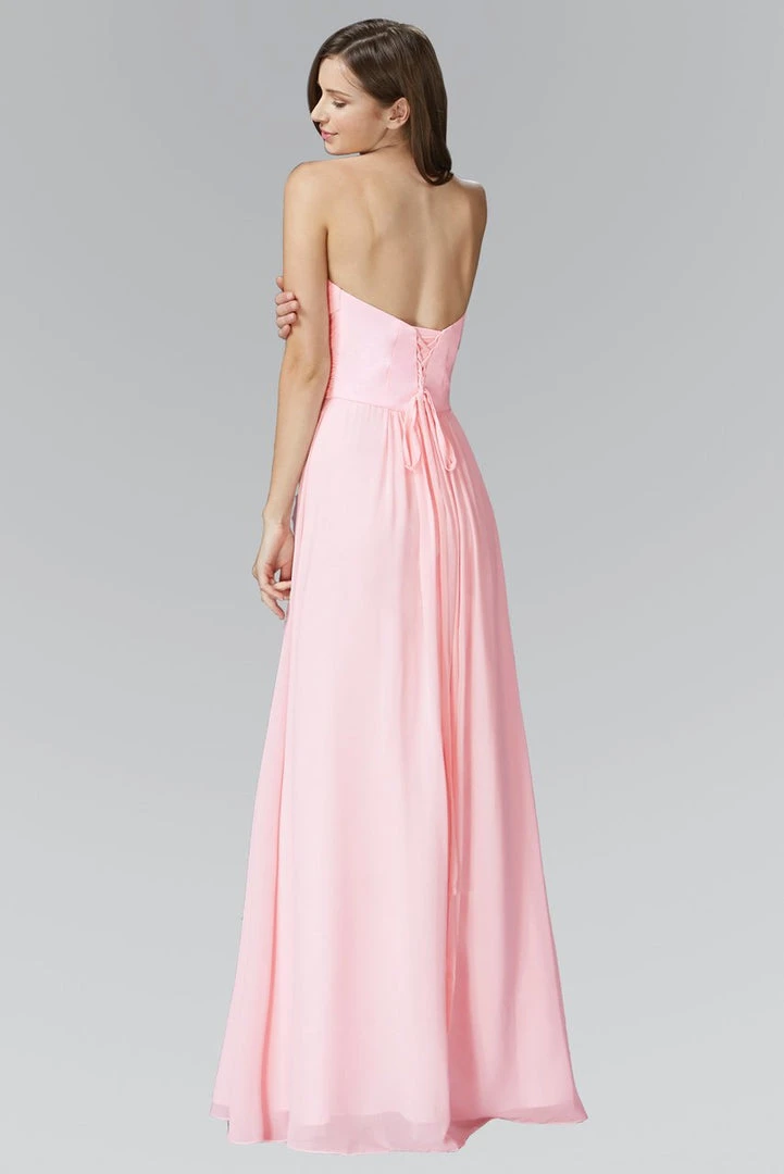 Elizabeth K - GL2070 Strapless Pleated Sweetheart Chiffon Dress 4 Elizabeth K - GL2070 Strapless Pleated Sweetheart Chiffon Dress