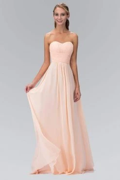 Elizabeth K - GL2070 Strapless Pleated Sweetheart Chiffon Dress 8 Elizabeth K - GL2070 Strapless Pleated Sweetheart Chiffon Dress