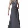 Elizabeth K - GL2099 Jewel Illusion Draped Chiffon Gown Formal Gowns