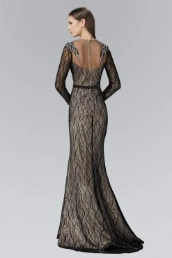 Elizabeth K - GL2102 Embellished Lace With Sheer Long Sleeve Gown Formal Gowns 5 Elizabeth K - GL2102 Embellished Lace With Sheer Long Sleeve Gown Formal Gowns