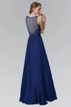 Formal Gowns Elizabeth K - GL2103 Embellished Jewel Neck A-Line Dress 5 Formal Gowns Elizabeth K - GL2103 Embellished Jewel Neck A-Line Dress