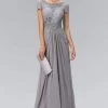 Elizabeth K - GL2105 Laced Bateau Neck Dress Formal Gowns