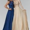 Formal Gowns Elizabeth K - GL2106 Beaded Scoop Neck A-Line Gown 1 Formal Gowns Elizabeth K - GL2106 Beaded Scoop Neck A-Line Gown
