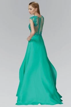 Elizabeth K - GL2108 Embellished Bateau Neck A-Line Gown 5 Elizabeth K - GL2108 Embellished Bateau Neck A-Line Gown