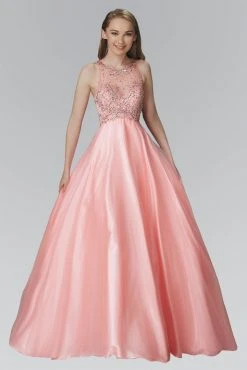 Formal Gowns Elizabeth K - GL2112 Jewel Embellished Sheer Bodice Ballgown