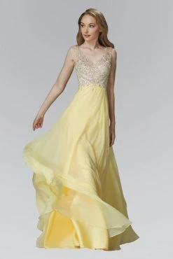 Elizabeth K - GL2116 Bejeweled V-Neck Chiffon Gown Formal Gowns 7 Elizabeth K - GL2116 Bejeweled V-Neck Chiffon Gown Formal Gowns