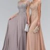 Elizabeth K - GL2126 Trellis Illusion Chiffon A-Line Gown Formal Gowns 2 Elizabeth K - GL2126 Trellis Illusion Chiffon A-Line Gown Formal Gowns