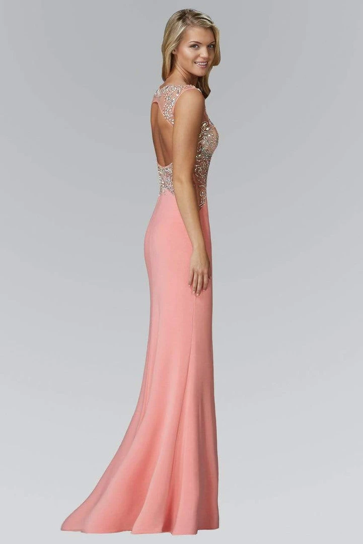 Elizabeth K - GL2128 Jewel Embellished V-Neck Gown Formal Gowns 4 Elizabeth K - GL2128 Jewel Embellished V-Neck Gown Formal Gowns