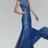 Elizabeth K - GL2137 Sequined Bateau Neck Tulle Trumpet Gown