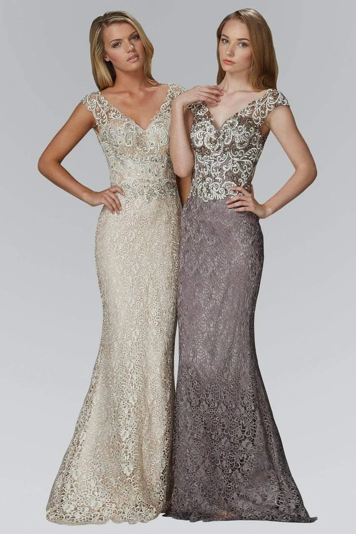 Formal Gowns Elizabeth K - GL2138 Embroidered V-Neck Mermaid Gown 3 Formal Gowns Elizabeth K - GL2138 Embroidered V-Neck Mermaid Gown