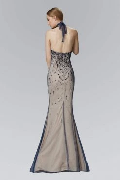 Elizabeth K - GL2147 Jeweled High Neck Trumpet Gown Formal Gowns