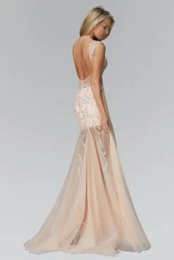 Elizabeth K - GL2153 Beaded Scoop Neck Trumpet Gown Formal Gowns