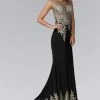 Formal Gowns Elizabeth K - GL2166 Beaded Illusion Scoop Neck Jersey Dress