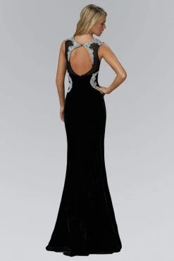 Elizabeth K - GL2167 Scoop Neckline With Open Back Velvet Gown 5 Elizabeth K - GL2167 Scoop Neckline With Open Back Velvet Gown