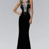 Elizabeth K - GL2167 Scoop Neckline With Open Back Velvet Gown