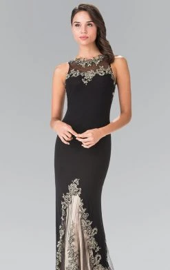 Formal Gowns Elizabeth K - GL2204 Embroidered High Neck Gown 8 Formal Gowns Elizabeth K - GL2204 Embroidered High Neck Gown