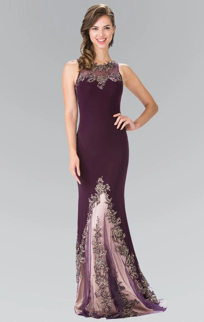 Formal Gowns Elizabeth K - GL2204 Embroidered High Neck Gown 3 Formal Gowns Elizabeth K - GL2204 Embroidered High Neck Gown