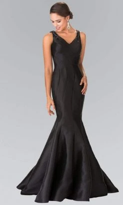 Formal Gowns Elizabeth K - GL2212 Sleek V-Neck Mikado Trumpet Gown 10 Formal Gowns Elizabeth K - GL2212 Sleek V-Neck Mikado Trumpet Gown