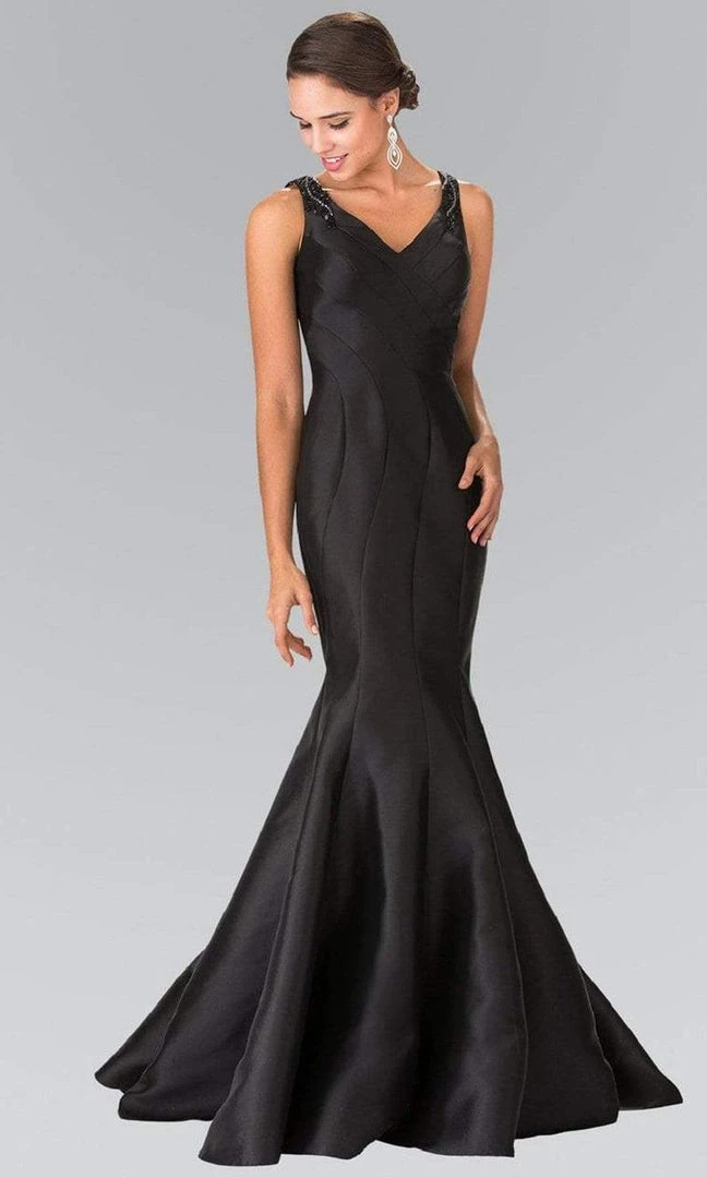 Formal Gowns Elizabeth K - GL2212 Sleek V-Neck Mikado Trumpet Gown 5 Formal Gowns Elizabeth K - GL2212 Sleek V-Neck Mikado Trumpet Gown