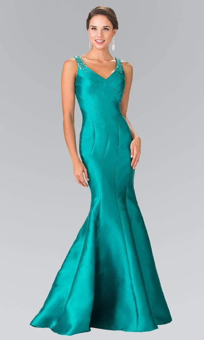 Formal Gowns Elizabeth K - GL2212 Sleek V-Neck Mikado Trumpet Gown 3 Formal Gowns Elizabeth K - GL2212 Sleek V-Neck Mikado Trumpet Gown