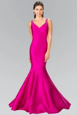 Formal Gowns Elizabeth K - GL2212 Sleek V-Neck Mikado Trumpet Gown 12 Formal Gowns Elizabeth K - GL2212 Sleek V-Neck Mikado Trumpet Gown