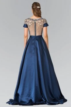 Elizabeth K - GL2215 Sheer Embellished Neckline Evening Gown 5 Elizabeth K - GL2215 Sheer Embellished Neckline Evening Gown
