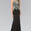 Elizabeth K - GL2221 Beaded High Neck Jersey Evening Gown Formal Gowns 2 Elizabeth K - GL2221 Beaded High Neck Jersey Evening Gown Formal Gowns