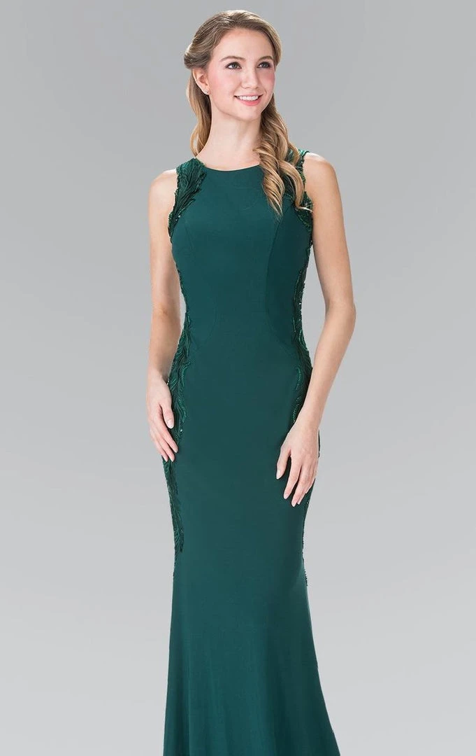 Formal Gowns Elizabeth K - GL2222 Embellished Scoop Neck Jersey Sheath Dress 3 Formal Gowns Elizabeth K - GL2222 Embellished Scoop Neck Jersey Sheath Dress